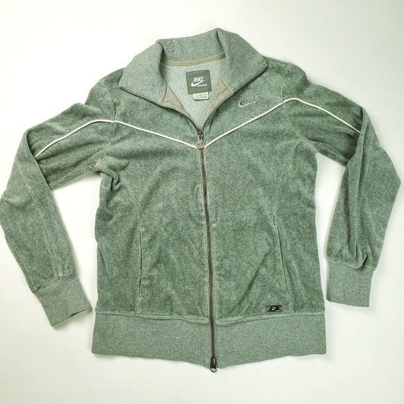 Nike Jackets & Blazers - Nike Womens Grey Velour Track Jacket